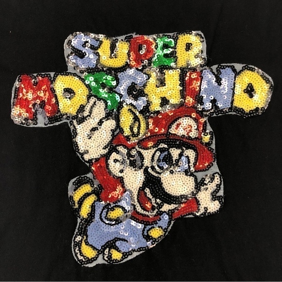 SUPER Mario sequin black tee Large - Picture 2 of 6